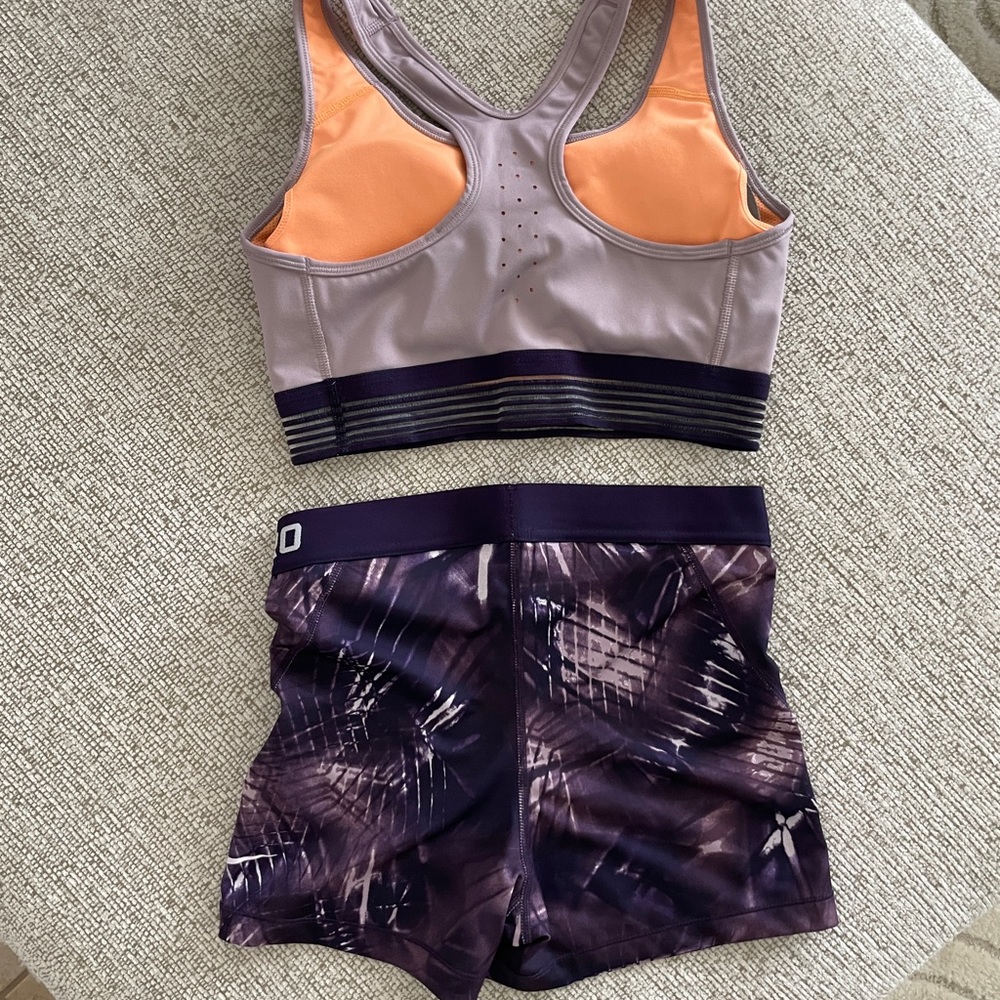 Purple Nike short and sports bra set - Picture 2 of 2